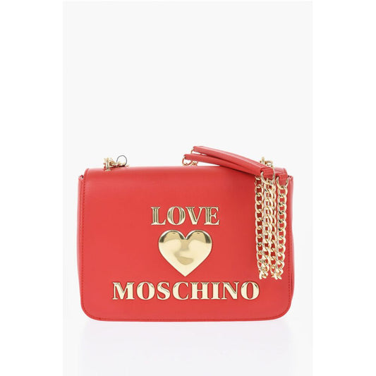 LOVE Faux Leather Shoulder Bag with Golden Details
