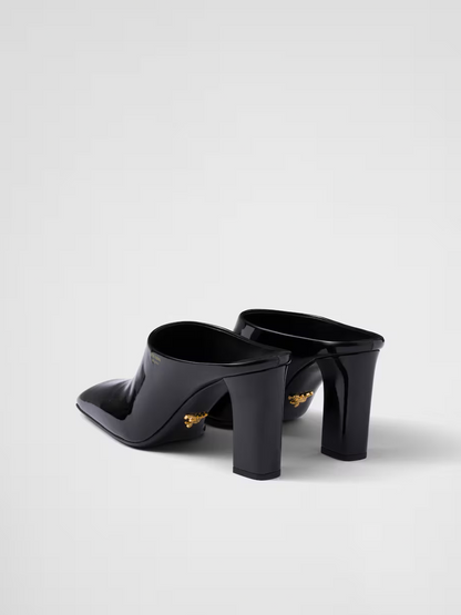 Patent leather heeled sandals