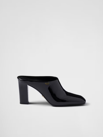 Patent leather heeled sandals