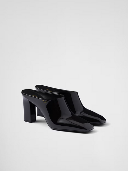 Patent leather heeled sandals