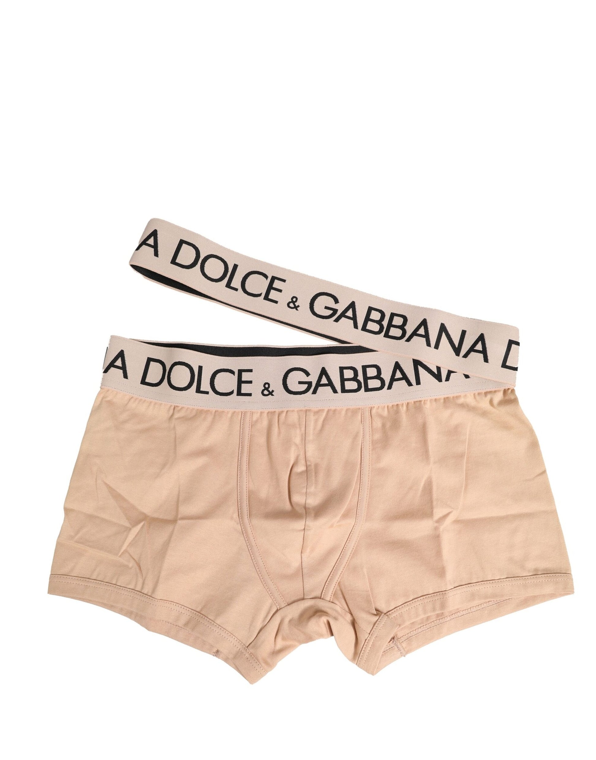 Beige Cotton Stretch Regular Boxer Underwear