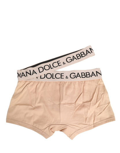 Beige Cotton Stretch Regular Boxer Underwear