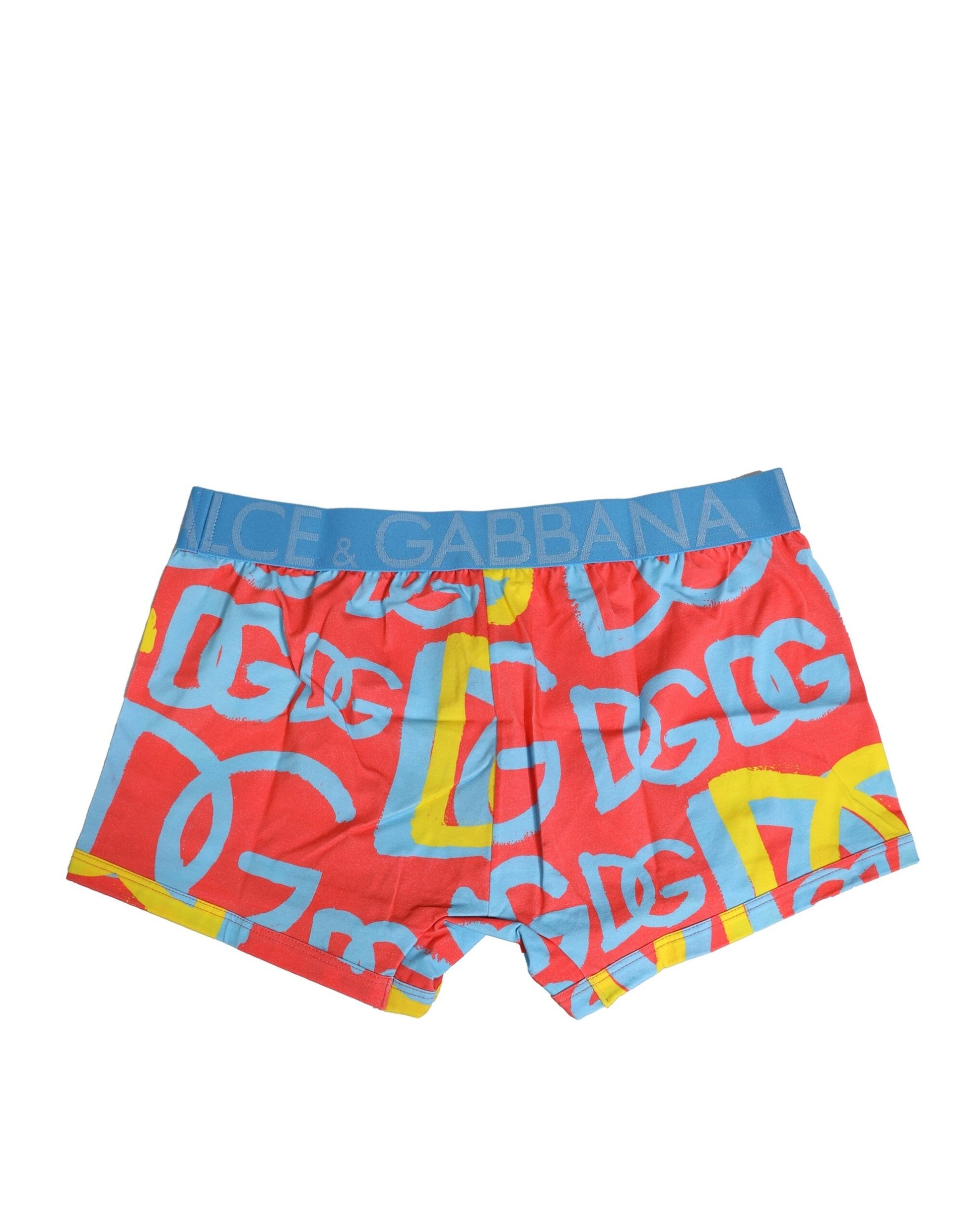 Multicolor Cotton Logo Print Boxer Underwear