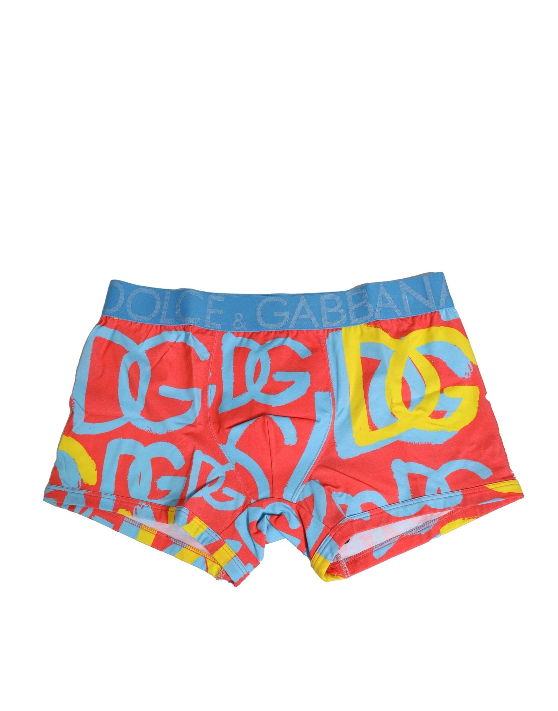 Multicolor Cotton Logo Print Boxer Underwear
