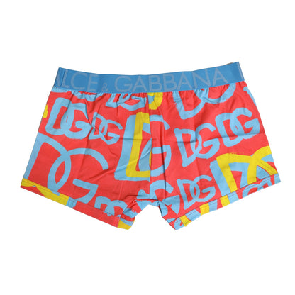 Multicolor Cotton Logo Print Boxer Underwear