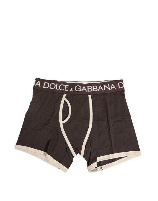 Brown Cotton Stretch Regular Boxer Underwear
