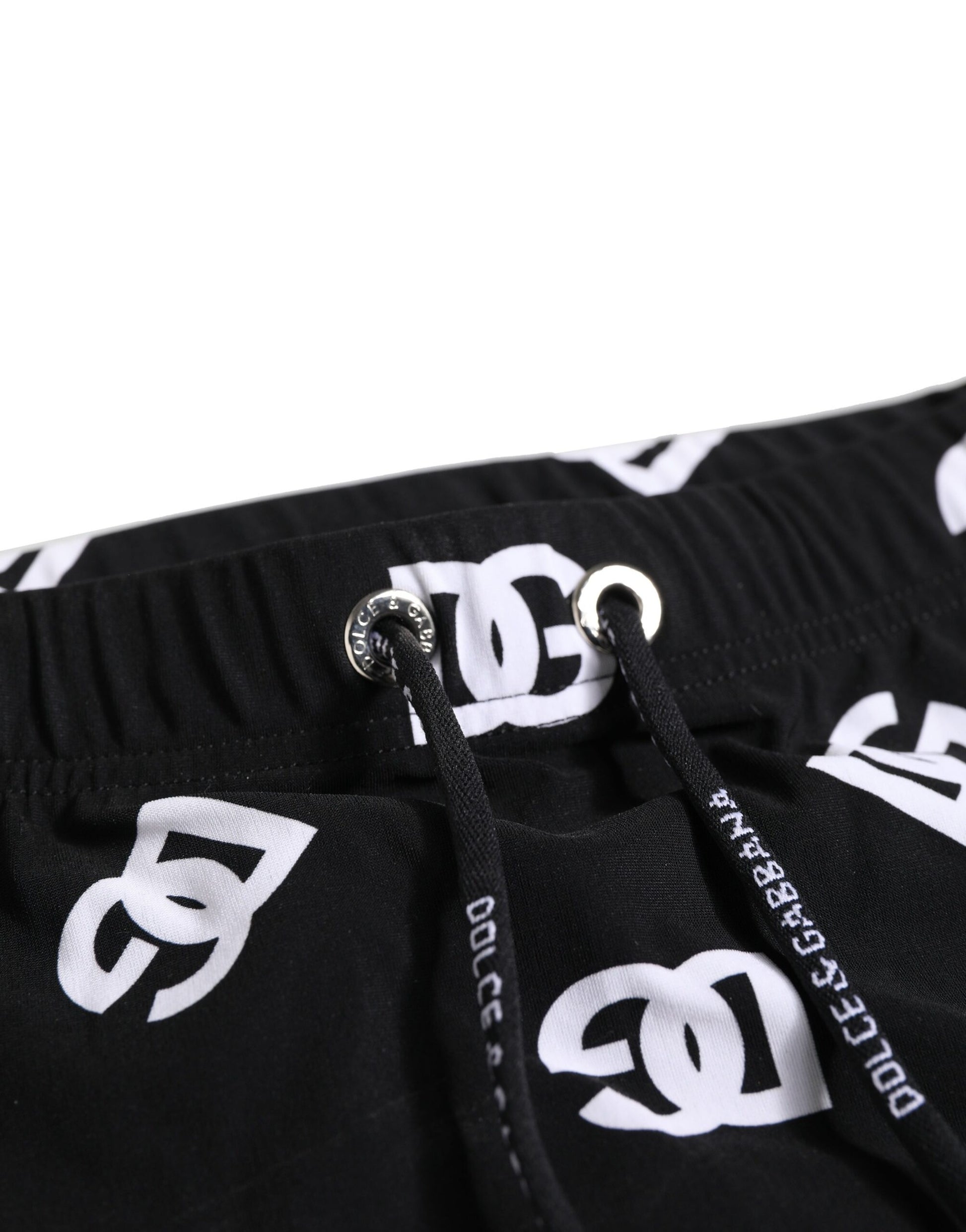 Black Nylon Logo Print Beachwear Brief Swimwear