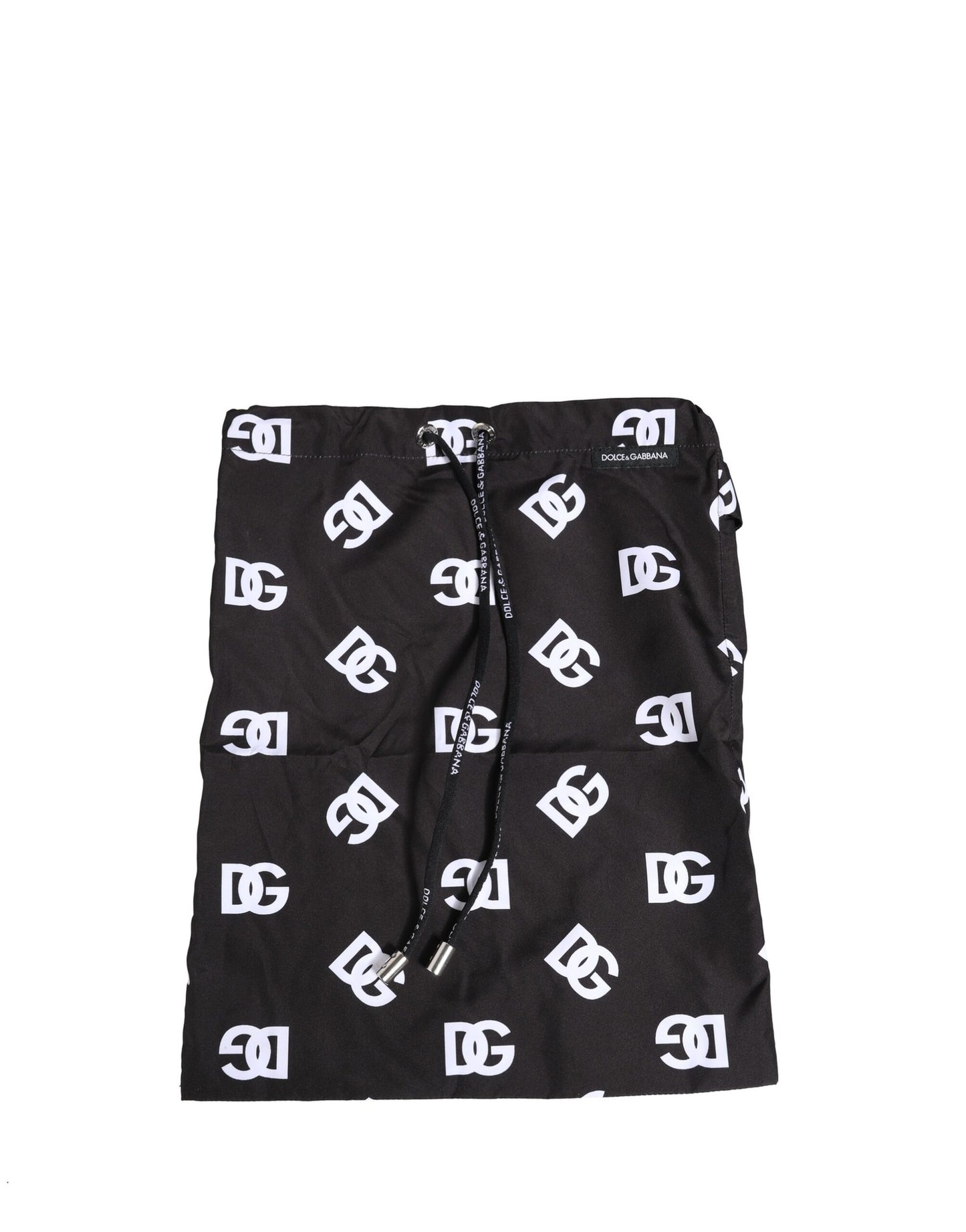 Black Nylon Logo Print Beachwear Brief Swimwear