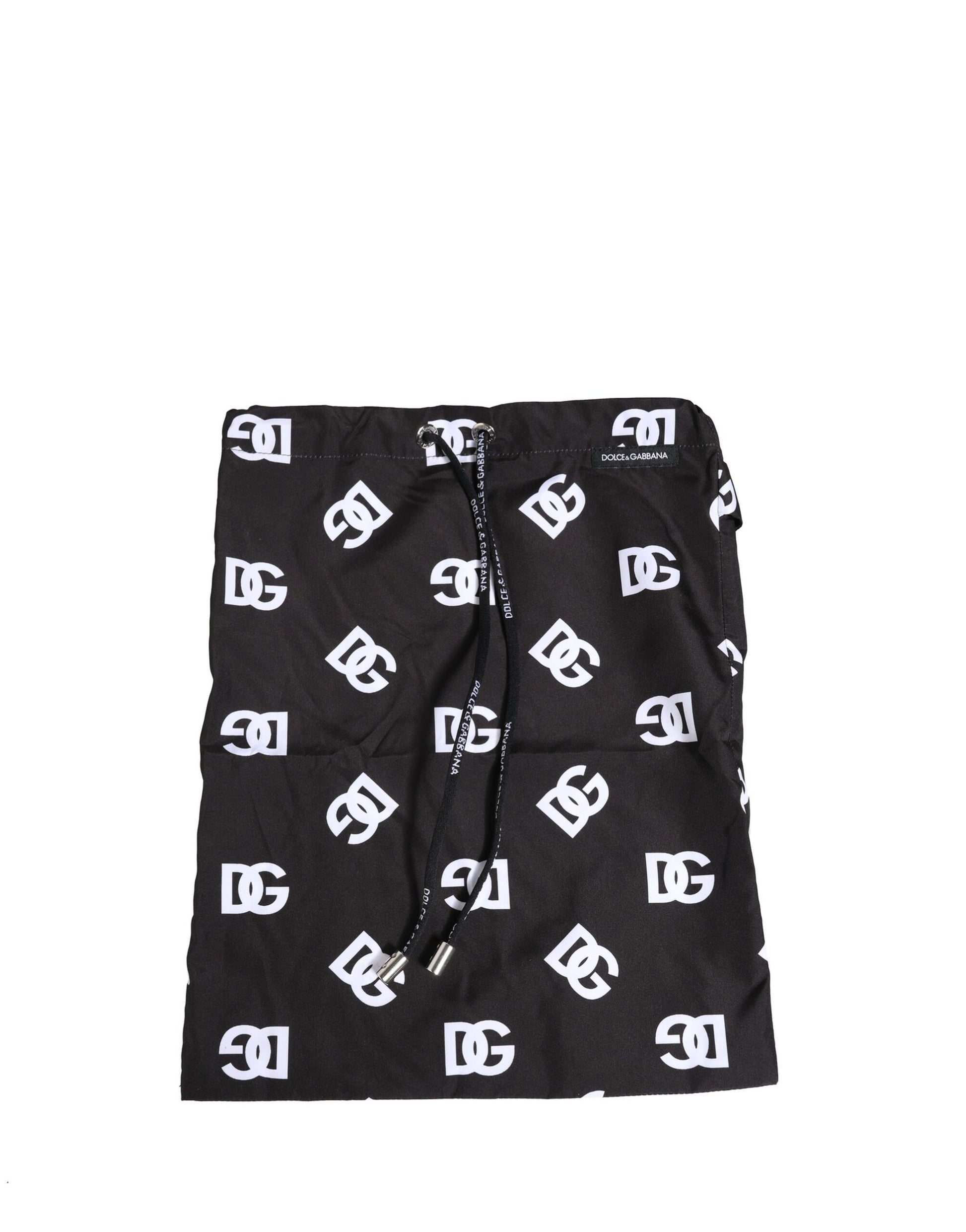 Black Nylon Logo Print Beachwear Brief Swimwear
