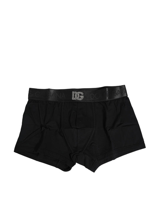 Black Cotton DG Embellish Logo Boxer Underwear
