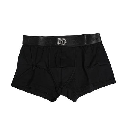 Black Cotton DG Embellish Logo Boxer Underwear