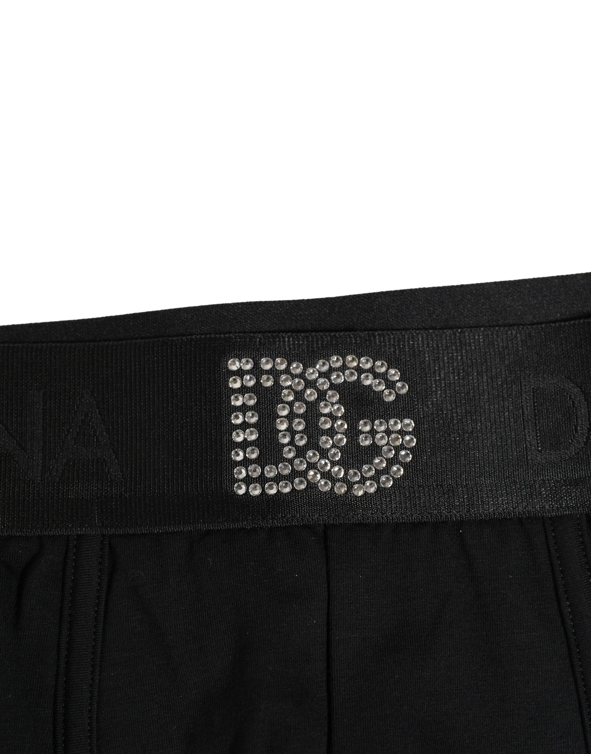 Black Cotton DG Embellish Logo Boxer Underwear