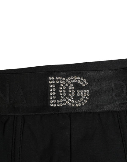 Black Cotton DG Embellish Logo Boxer Underwear