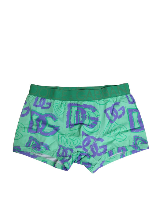 Green Cotton DG Logo Printed Boxer Underwear