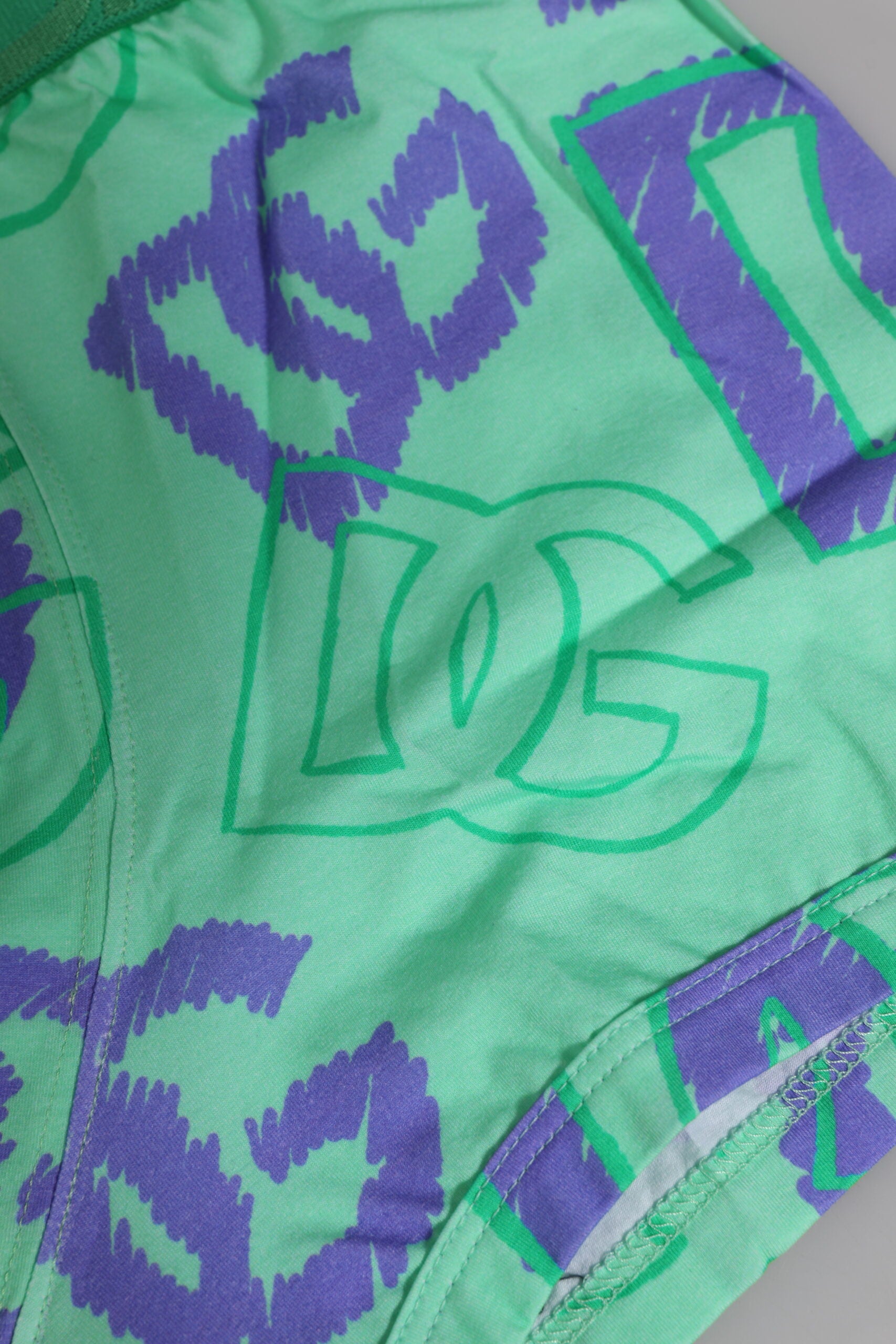 Green Cotton DG Logo Printed Boxer Underwear