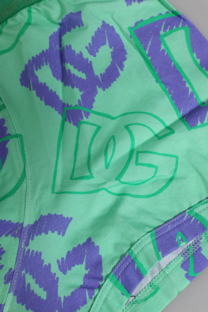 Green Cotton DG Logo Printed Boxer Underwear