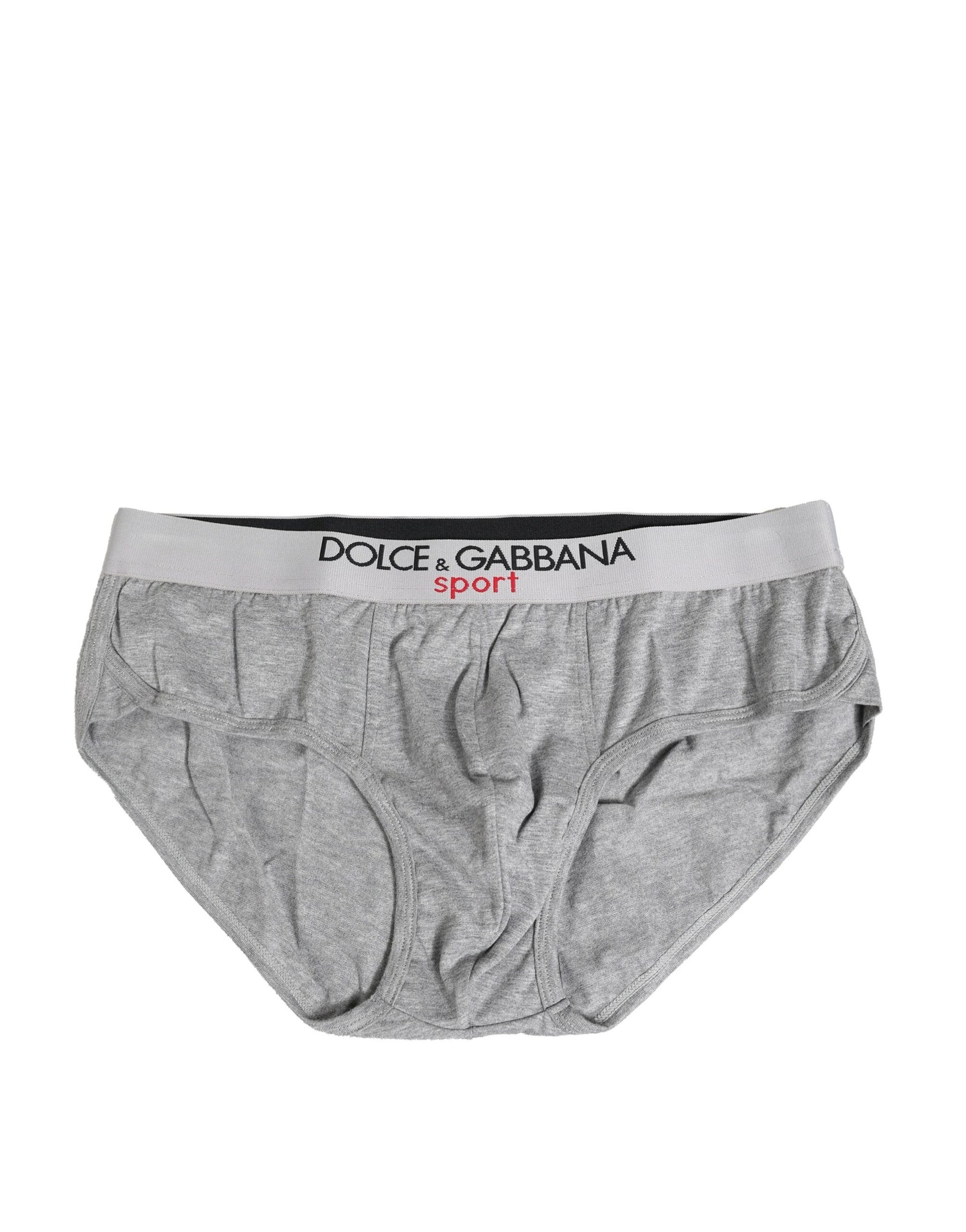 Gray Cotton Stretch Regular Men Brief Underwear