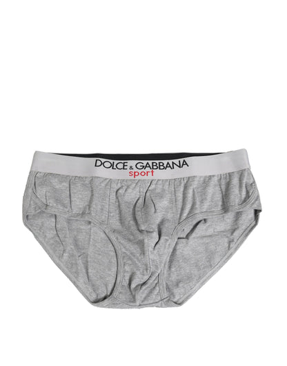Gray Cotton Stretch Regular Men Brief Underwear