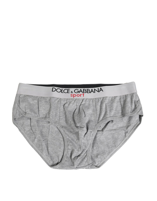 Gray Cotton Stretch Regular Men Brief Underwear