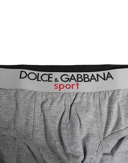 Gray Cotton Stretch Regular Men Brief Underwear