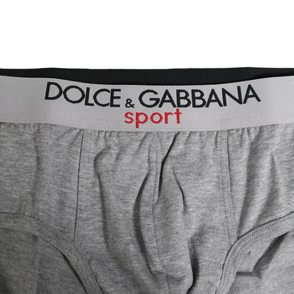 Gray Cotton Stretch Regular Men Brief Underwear