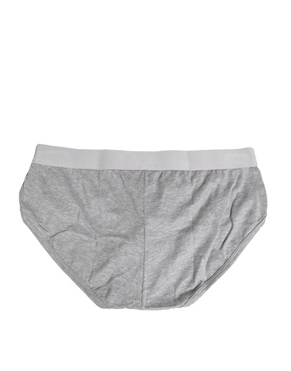 Gray Cotton Stretch Regular Men Brief Underwear