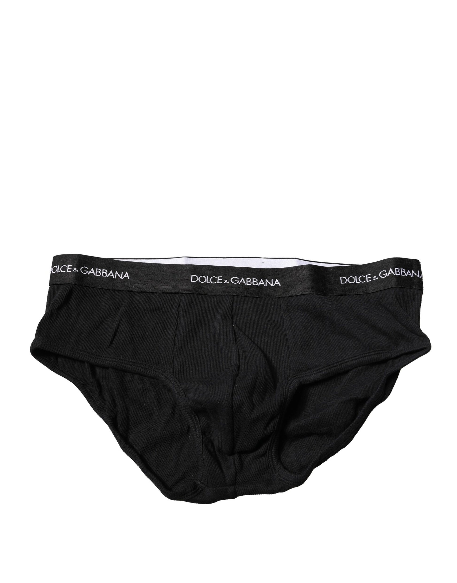 Black Cotton Stretch Regular Brief Underwear
