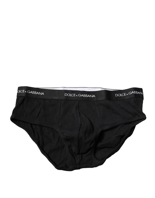 Black Cotton Stretch Regular Brief Underwear