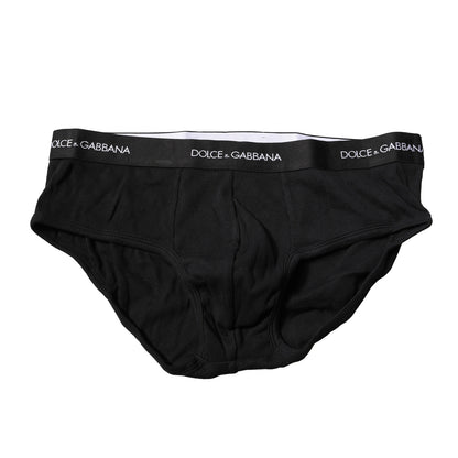 Black Cotton Stretch Regular Brief Underwear