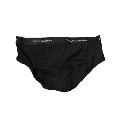 Black Cotton Stretch Regular Brief Underwear
