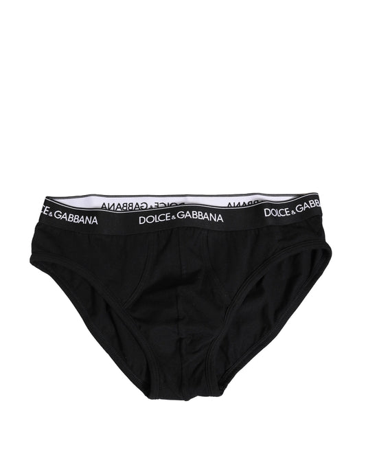 Black Cotton Stretch Regular Brief Underwear