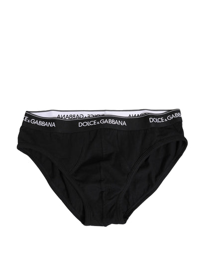 Black Cotton Stretch Regular Brief Underwear