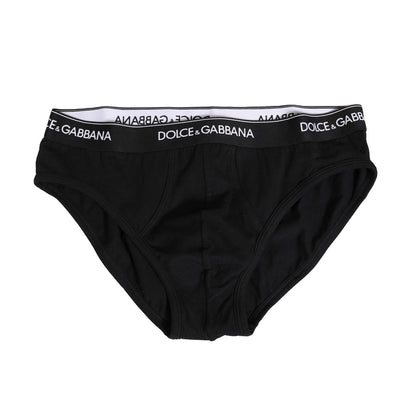 Black Cotton Stretch Regular Brief Underwear