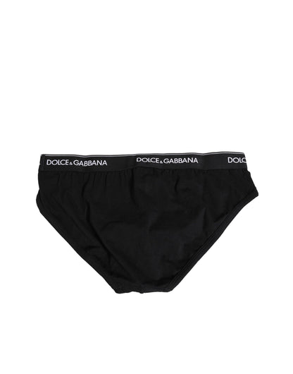 Black Cotton Stretch Regular Brief Underwear