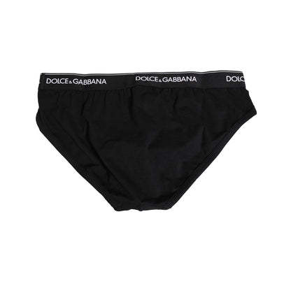 Black Cotton Stretch Regular Brief Underwear