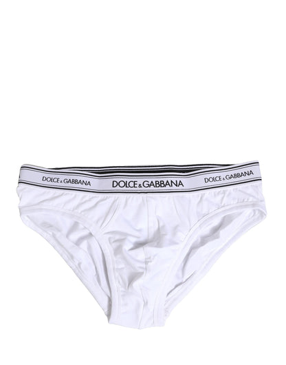 White Cotton Stretch Regular Brief Underwear