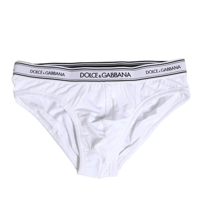 White Cotton Stretch Regular Brief Underwear