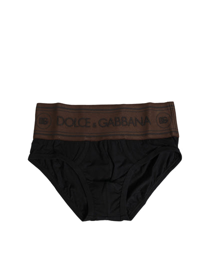 Black Cotton Stretch Regular Brief Underwear