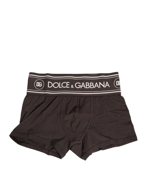 Brown Cotton Stretch Regular Boxer Underwear