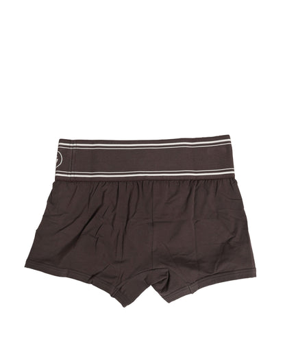 Brown Cotton Stretch Regular Boxer Underwear