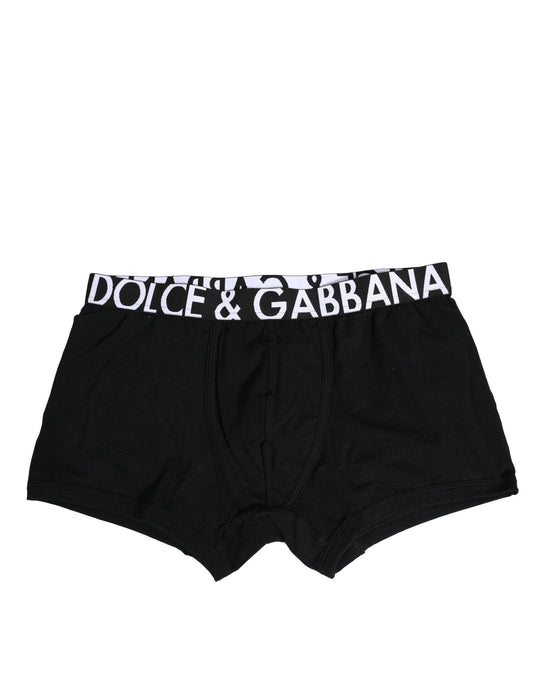 Black Cotton Stretch Regular Boxer Underwear
