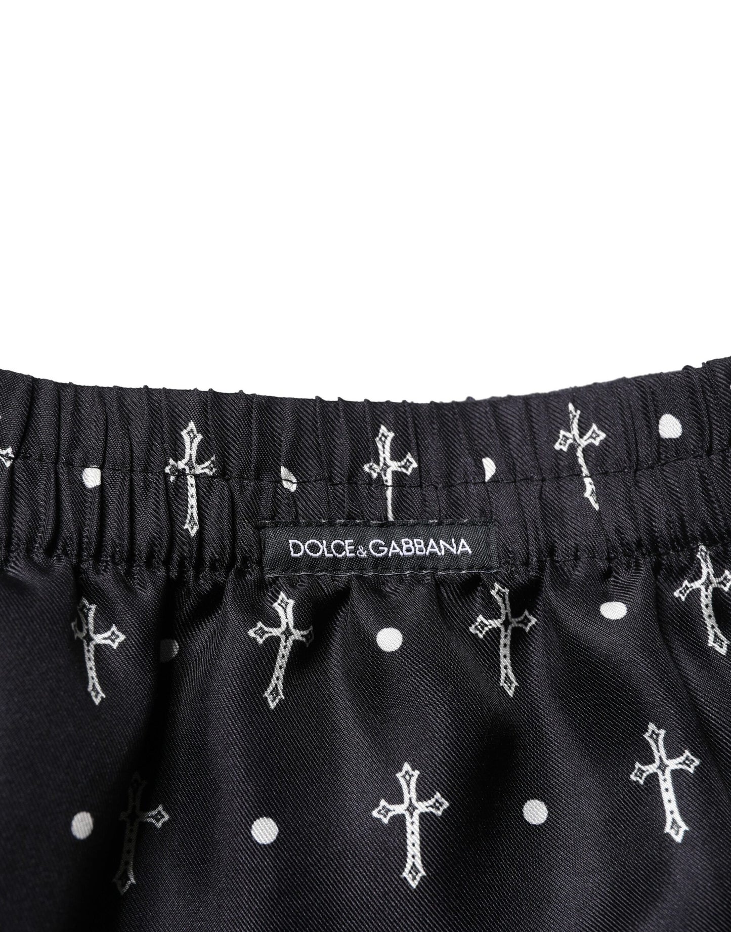 Black Silk Printed Beachwear Shorts Swimwear