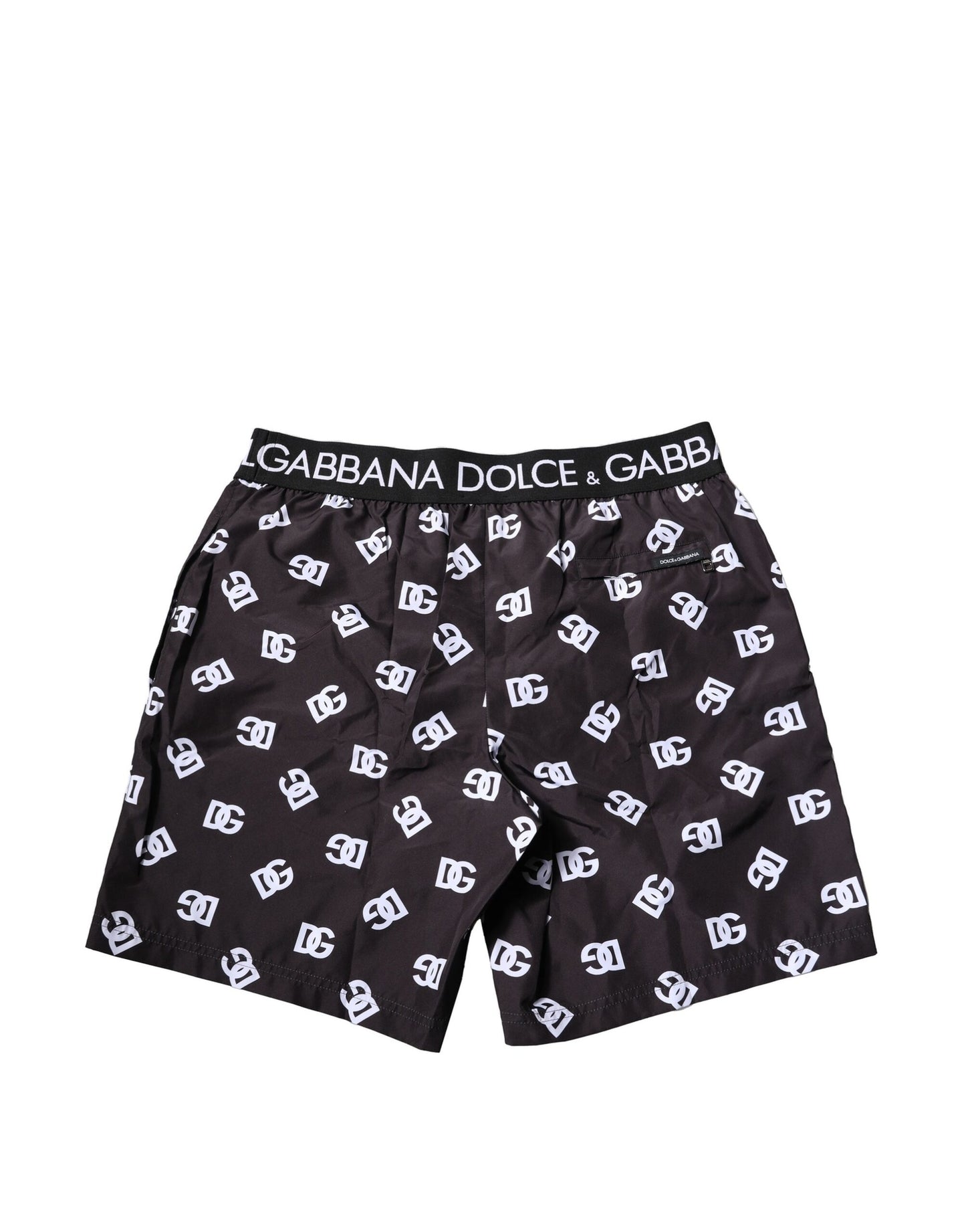 Black DG Logo Print Beachwear Shorts Swimwear