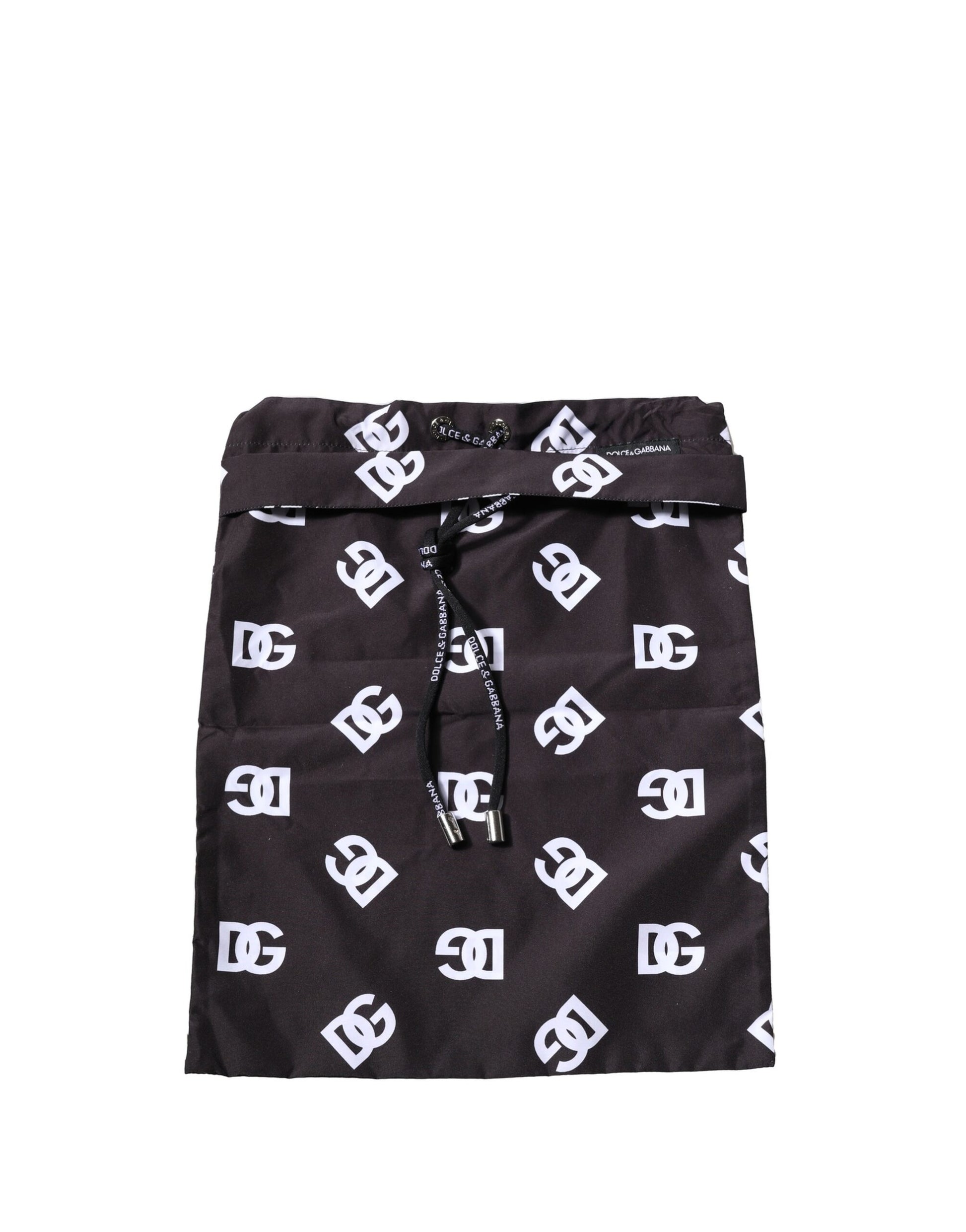 Black DG Logo Print Beachwear Shorts Swimwear