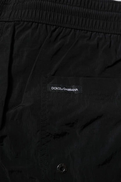 Black Polyester Beachwear Men Shorts Swimwear