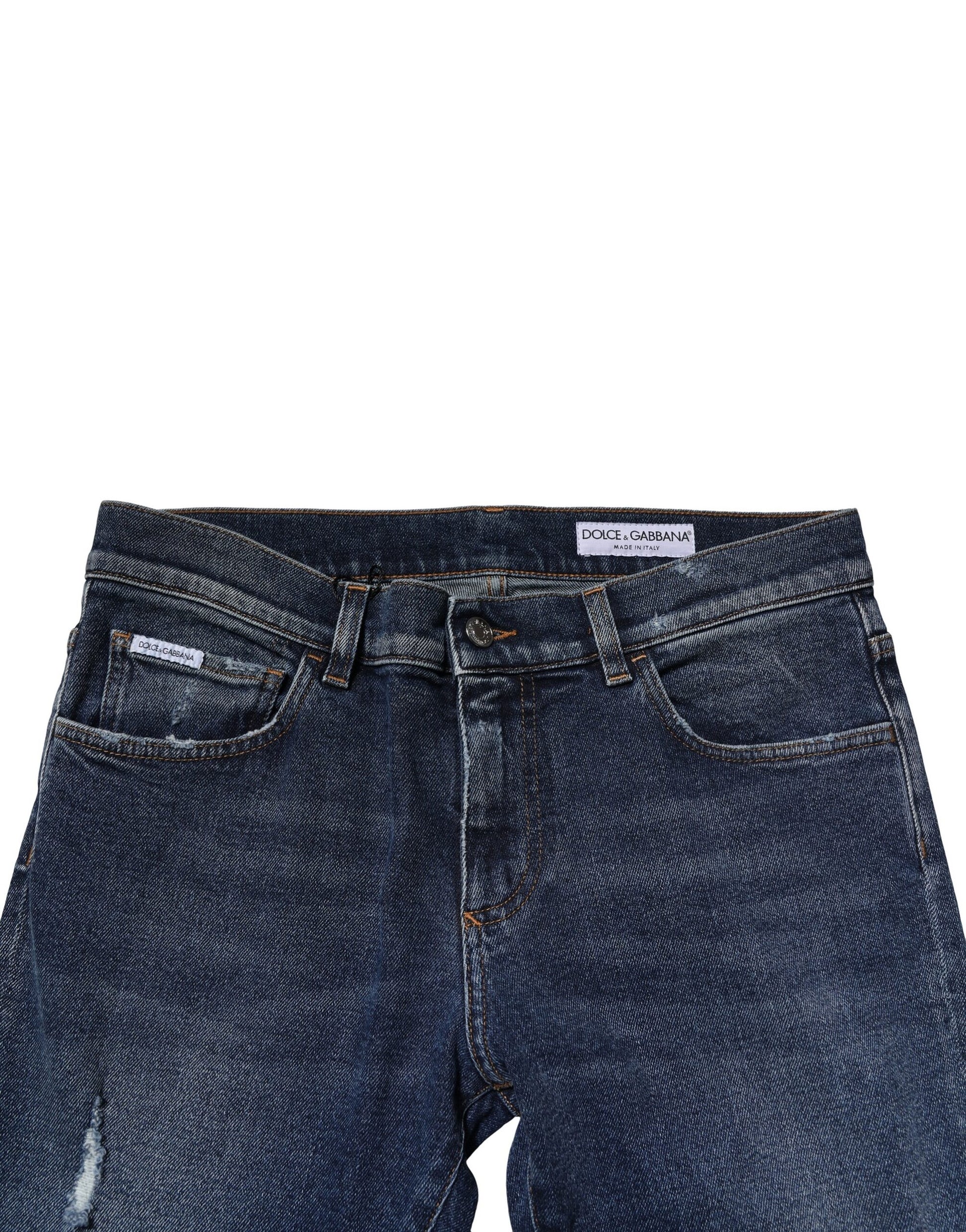 Blue Washed Skinny Cotton Denim Jeans