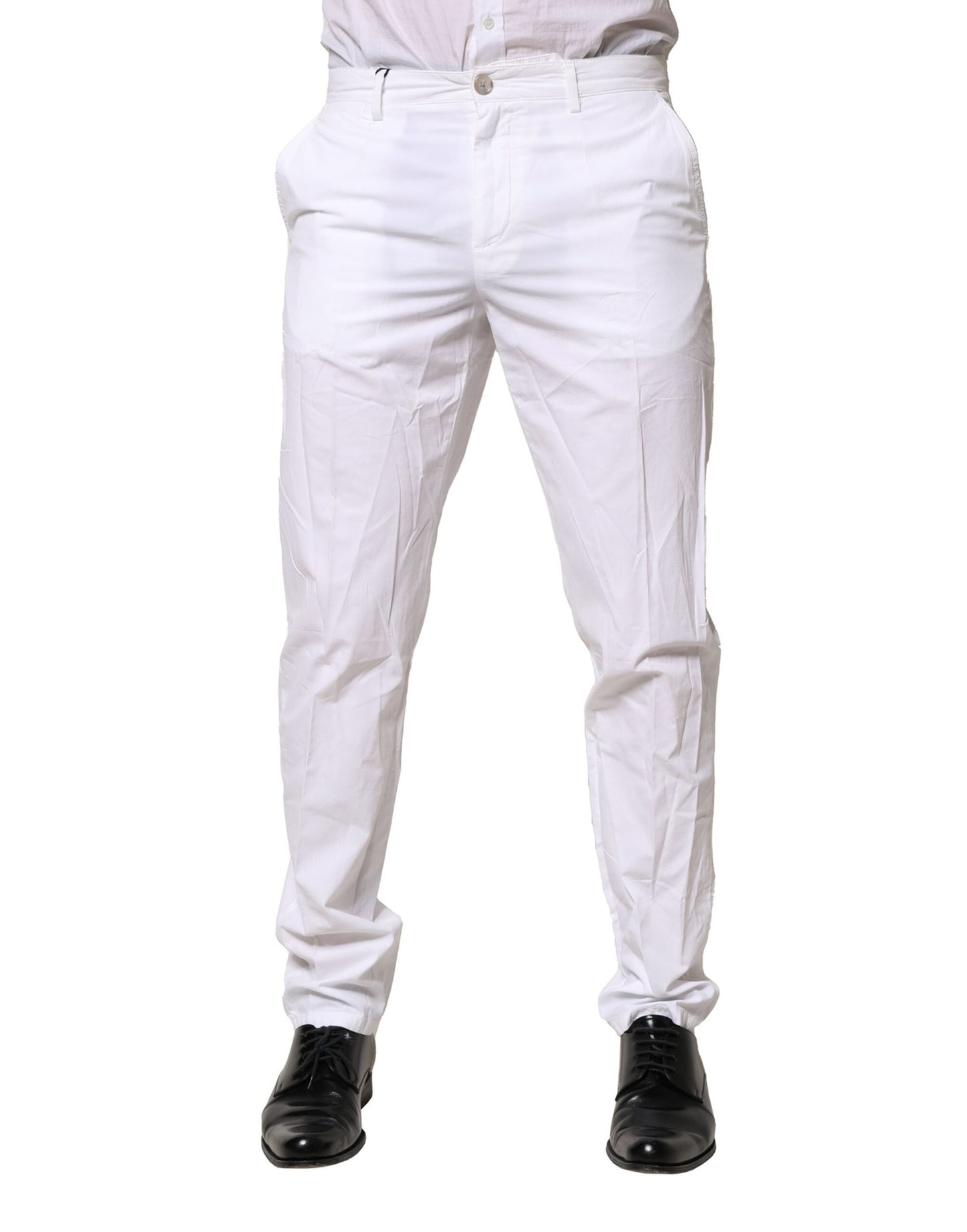 White Cotton Dress Slim Formal Pants