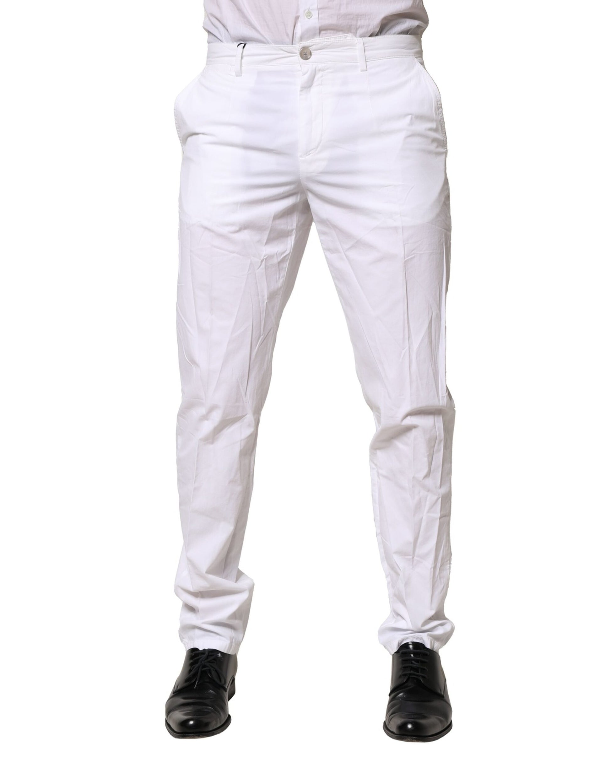 White Cotton Dress Slim Formal Pants