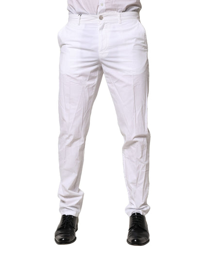 White Cotton Dress Slim Formal Pants