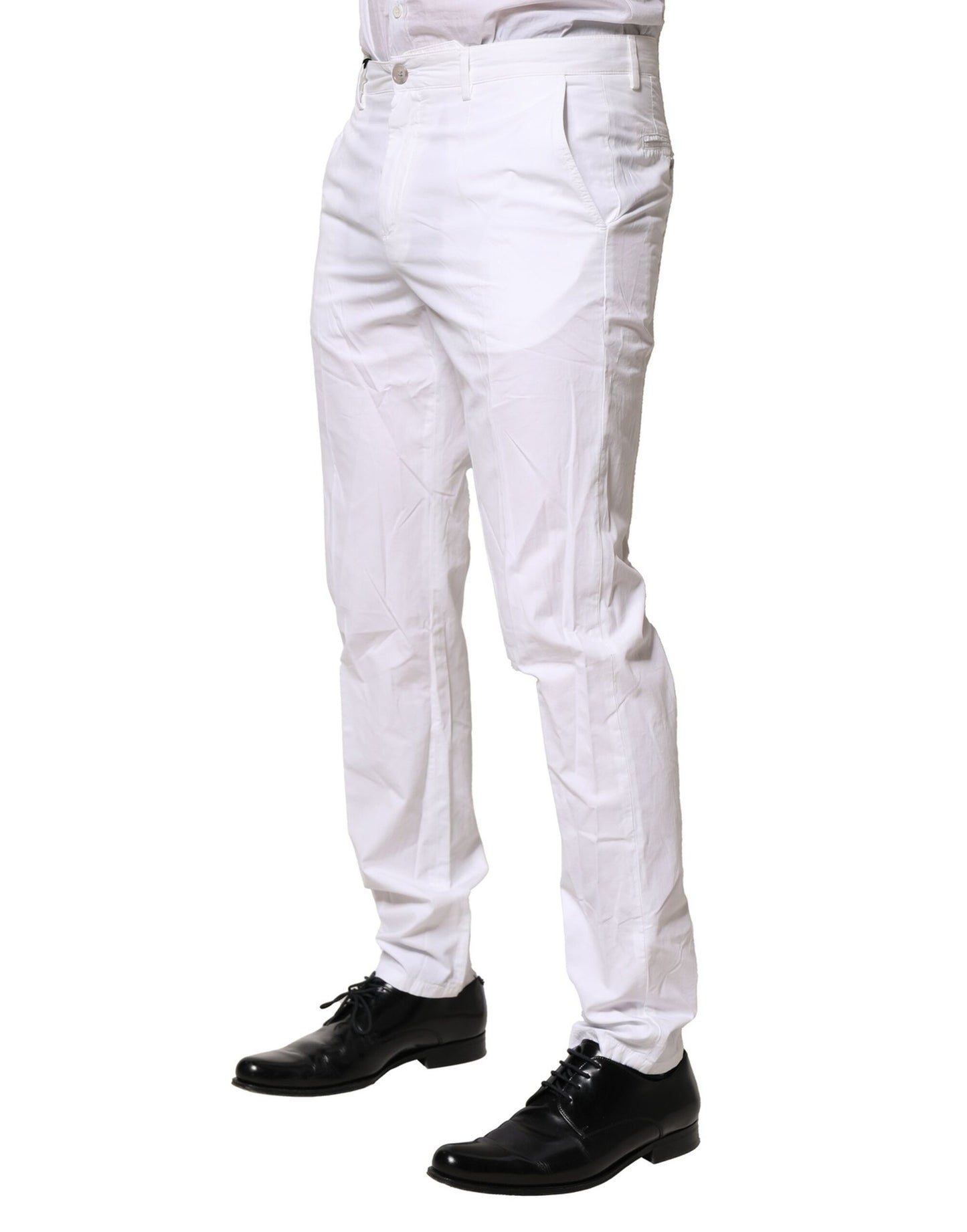 White Cotton Dress Slim Formal Pants